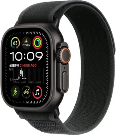 Apple Watch Ultra 2 (2024) GPS + Cellular, 49 мм, корпус из титана, ремешок Trail (M/L) цвета black (черный) MX4U3