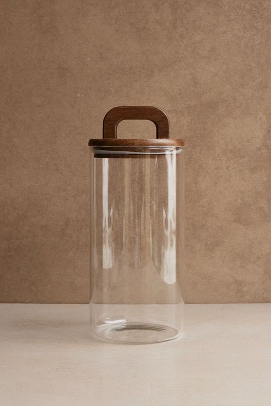 Банка для хранения стеклянная с крышкой из акации Hanle, 1,4 л / Liberty Jones