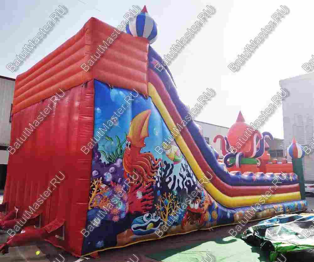 Надувная горка "Осьминог на вершине"