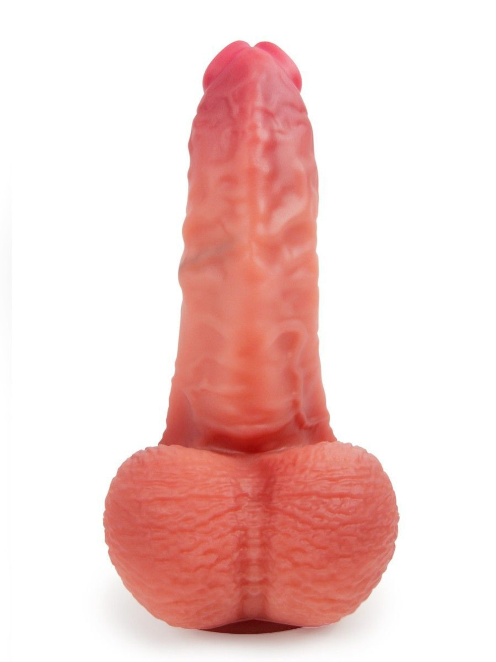 Телесный силиконовый фаллоимитатор на присоске - 24 см. (Цвет: телесный)