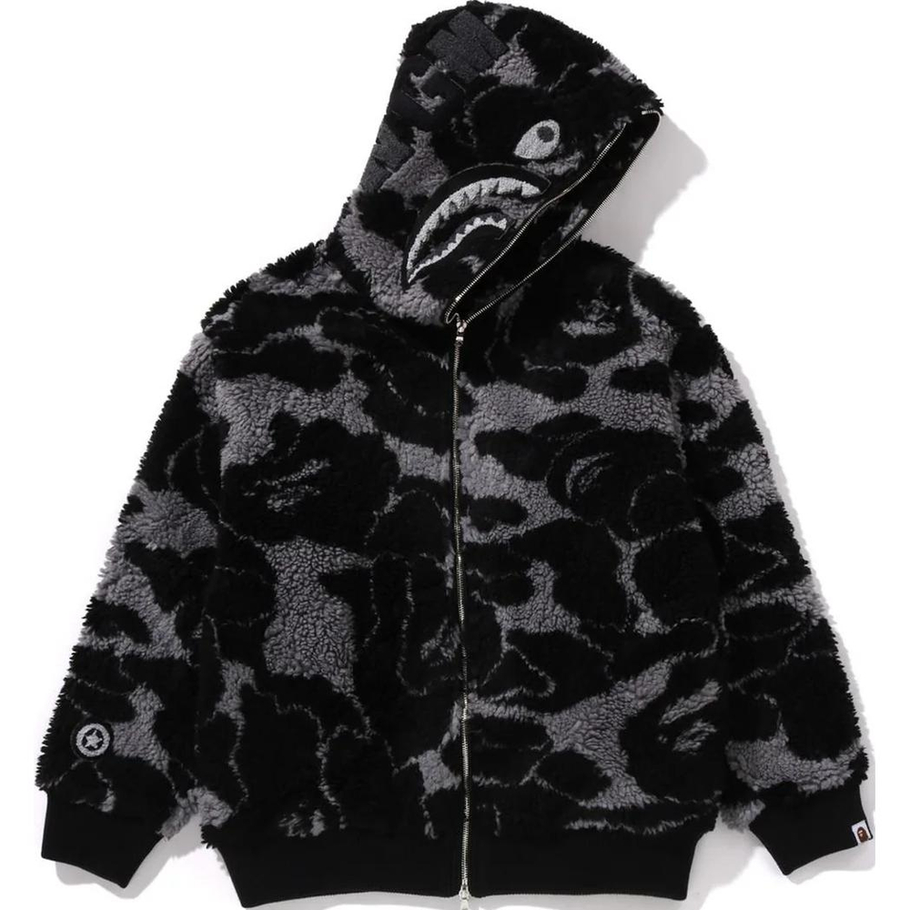 A Bathing Ape Abc Camo Boa Shark Relaxed Fit Худи черный