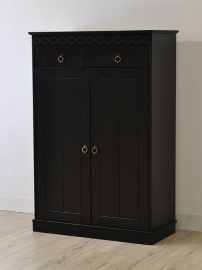 Тумба Индра из МДФ 2 ящика, черная