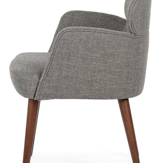 Стул Noma Arm серая ткань и деревянные ножки