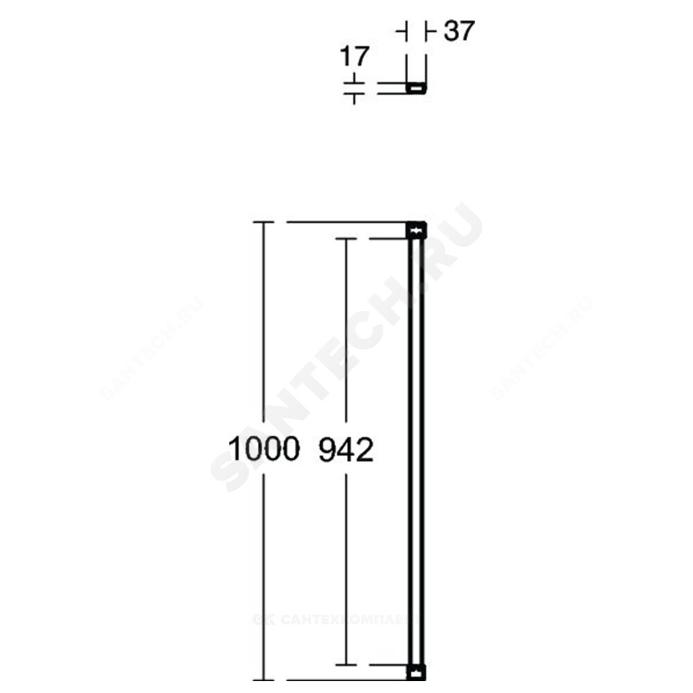 Опора крепежная Silk Black прямая 1000 мм Ideal Standard K9380V3