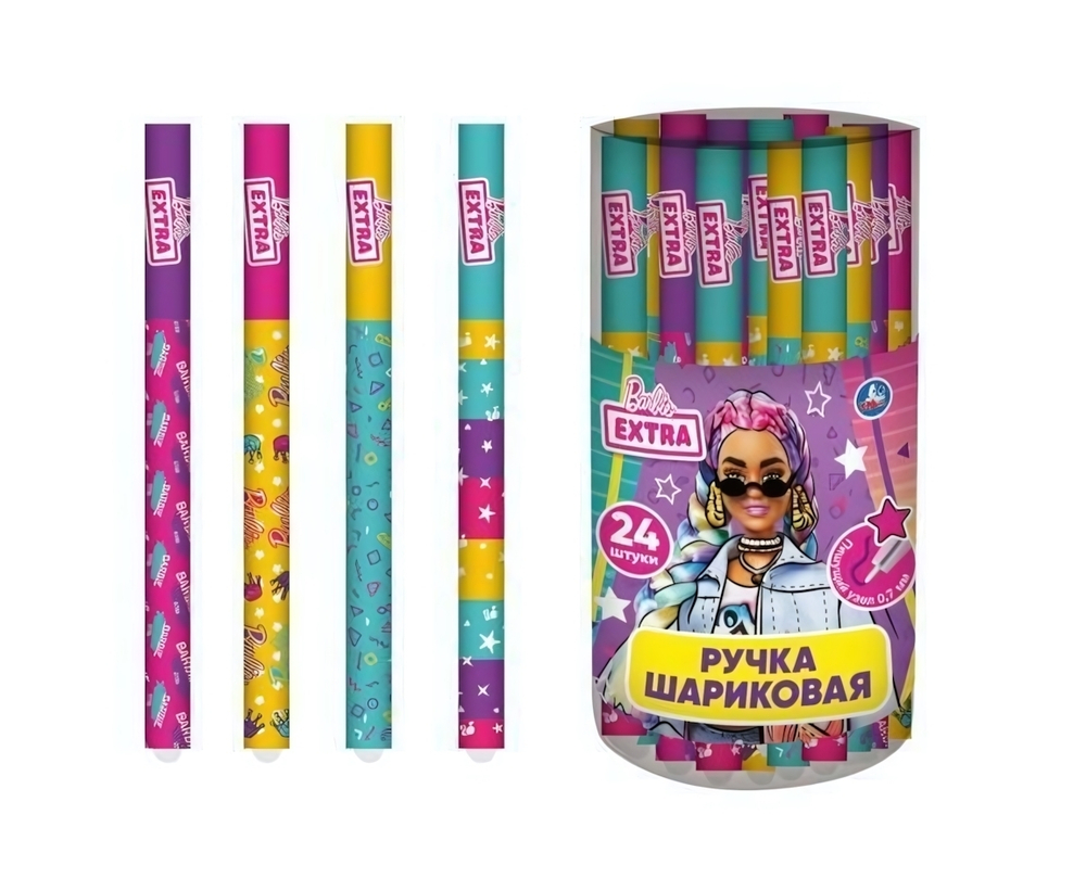Ручка шариковая 0,7мм синяя "Barbie extra" RSP24-79129-BRB (Умка)