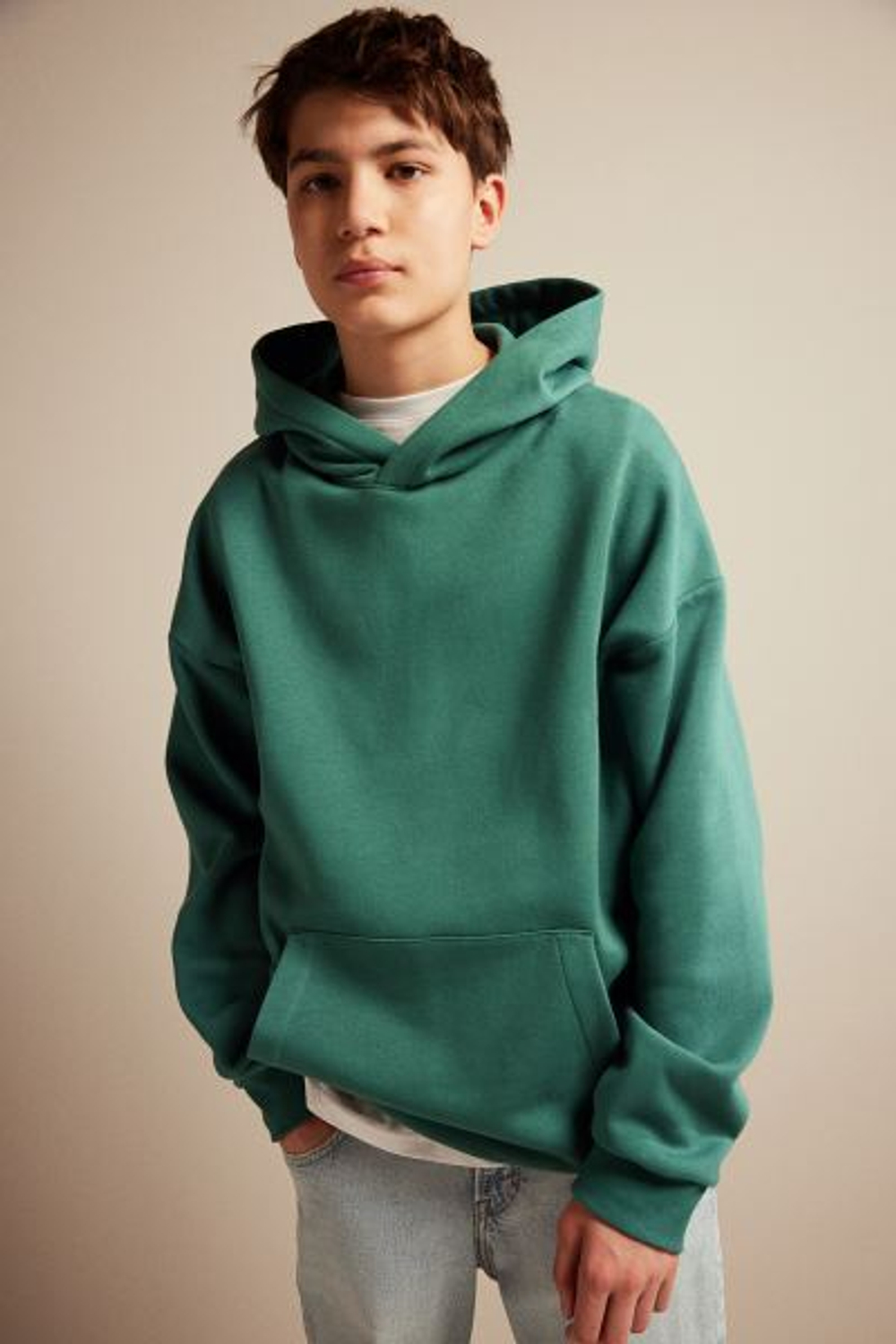 H&M Толстовка с капюшоном, зеленый