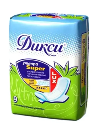 Прокладки женские гигиенические 4 капли "Ультра Супер Люкс" ДИКСИ 9 шт