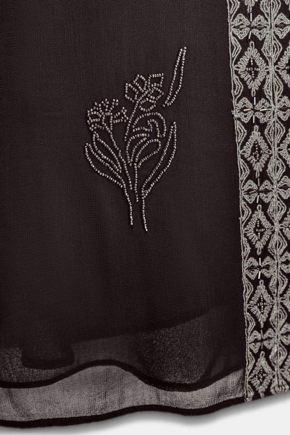 ZARA ТОП С ВЫШИВКОЙ — ZW COLLECTION LIMITED EDITION, АНТРАЦИТОВО-СЕРЫЙ