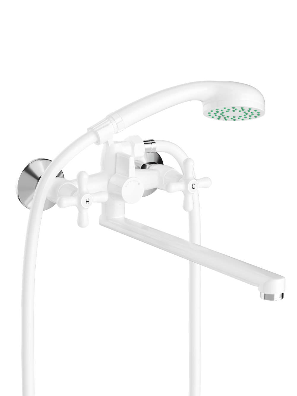 Смеситель с длинным изливом для ванны DIWO Переславль DW-PER95WH белый