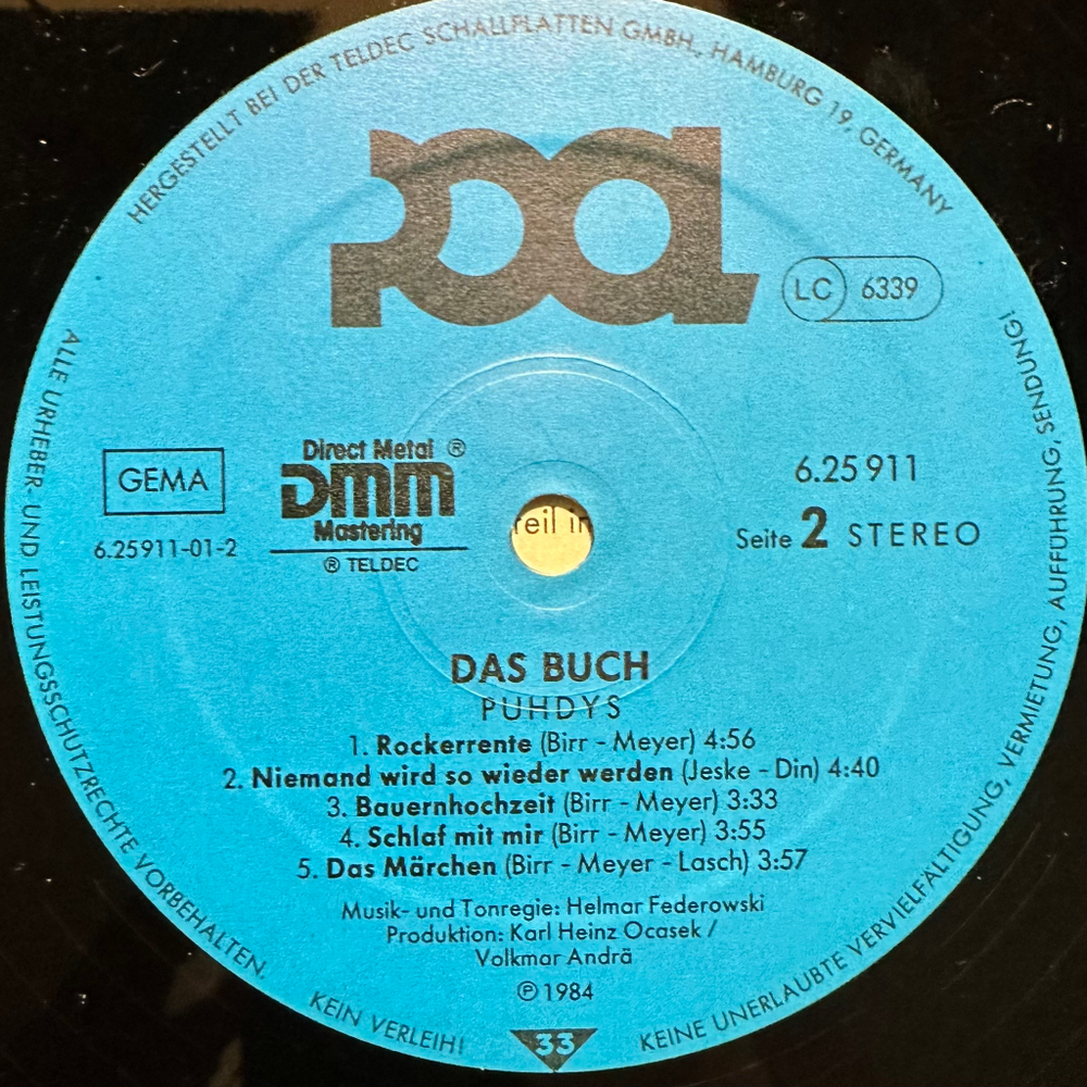 Puhdys - Das Buch (Германия 1984г.)