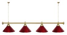 Лампа STARTBILLIARDS 4 пл. (плафоны золотые,штанга хром,фурнитура золото)