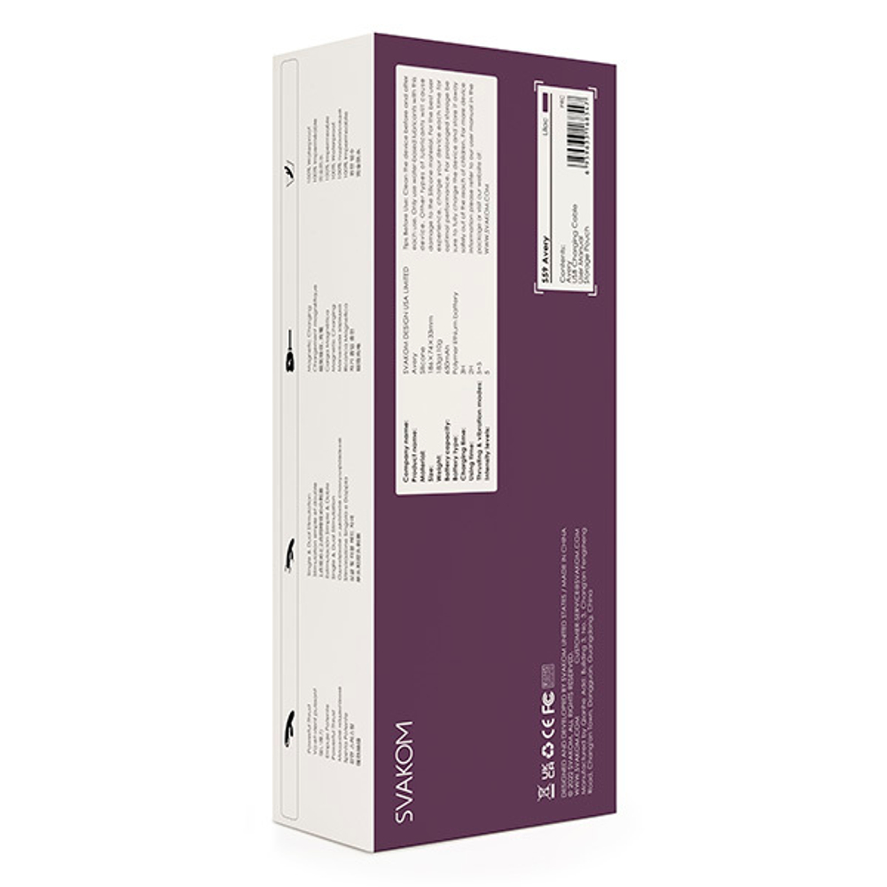 Сливовый вибратор-кролик 18,6см с возвратно-поступательными движениями Svakom Avery S59-LL