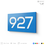Номер на дверь 927, табличка на дверь для офиса, квартиры, кабинета, аудитории, склада, голубая 120х70 мм, Айдентика Технолоджи
