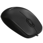 Мышь проводная Logitech B100, 800dpi, черный, Retail, 1.8м (910-005547)