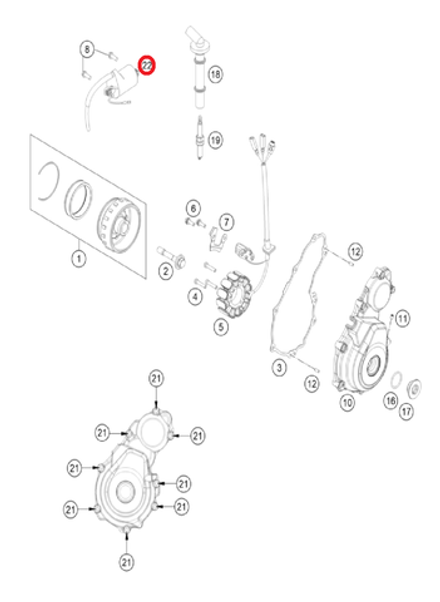 Катушка зажигания KTM, HQV, GASGAS IG3826 Kokusan,96