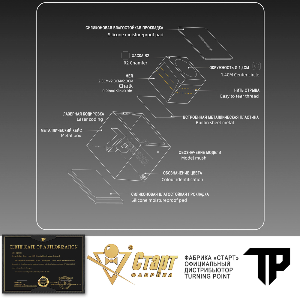 Мел Turning Point Pro Зеленый M (60 шт)