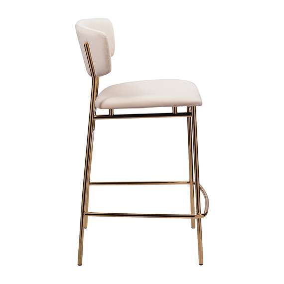 Стул полубарный Elle кремовый с золотыми ножками