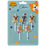 Свечи на пиках «Собачки», объёмные фигурки 5 шт