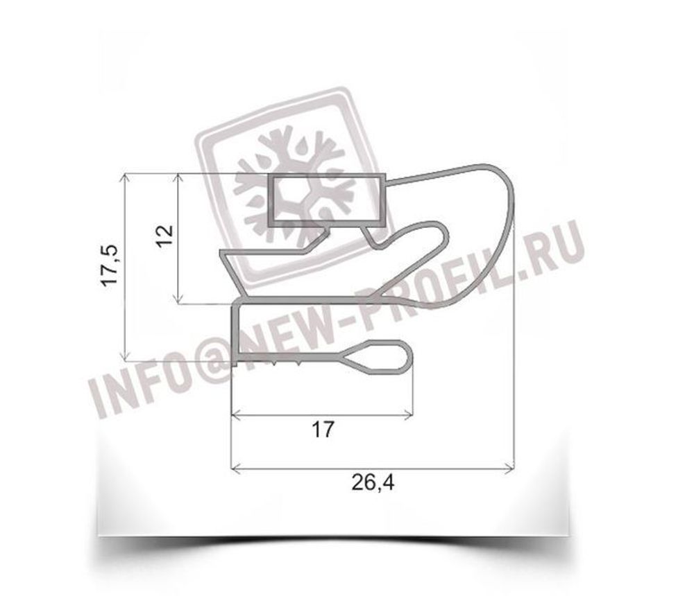 Уплотнитель для холодильной витрины Kifato, Арктика1500 СГ(СС) 1660*760 мм(009/013)