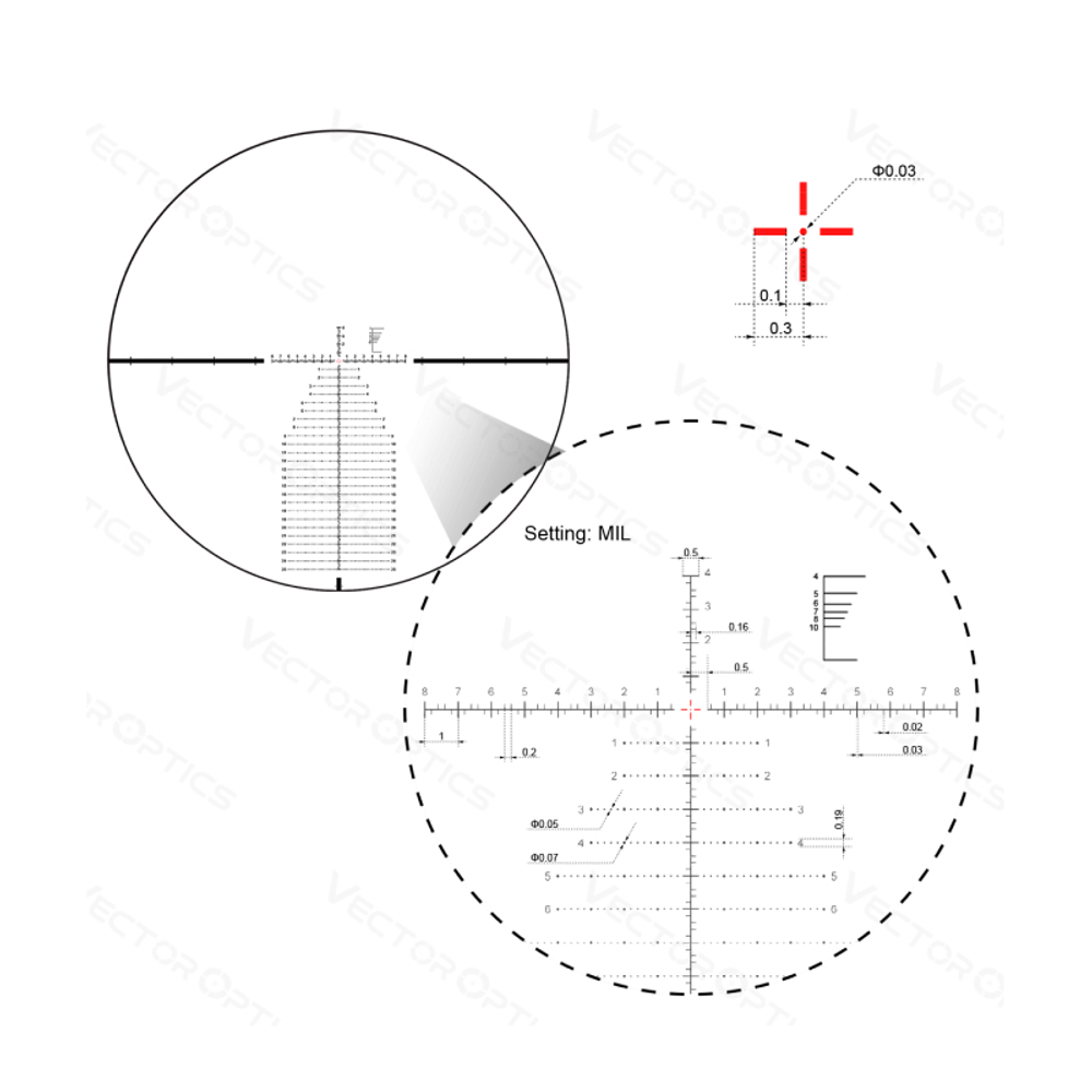 Оптический прицел Vector Optics FFP Continental x6 5-30x56 VEC-MBR ( Сетка VEC-MBR / с подсветкой )