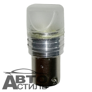 Светодиод 12V T25    3SMD 2835 3D WHITE MT (1конт) Матовая с метал ободом ЗУБ  S0027/С027