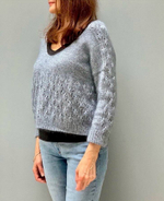 Описание по вязанию пуловера спицами с японским плечом