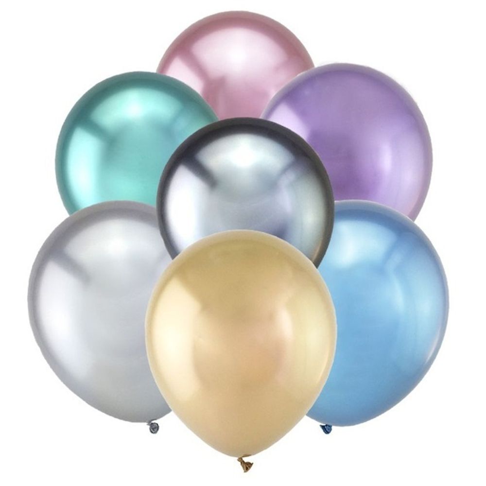 Воздушные шары Веселуха, хром ассорти, 50 шт. размер 12&quot; #8140102