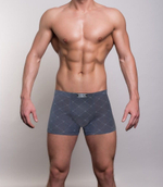 Мужские трусы-боксеры с узором в виде крупной сетки (Размер: XL) (Цвет: синий)