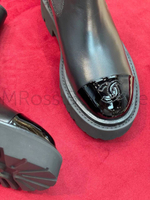 Чёрные кожаные ботинки Chanel (Шанель) на резинке