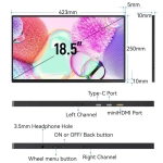 18.5" Портативный монитор с защитным чехлом 185FC FHD IPS 1920x1080, 60 Гц