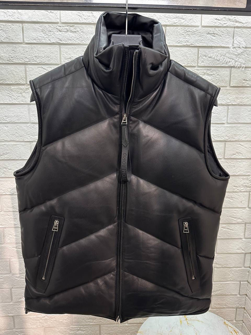 Кожаный пуховый жилет Tom Ford