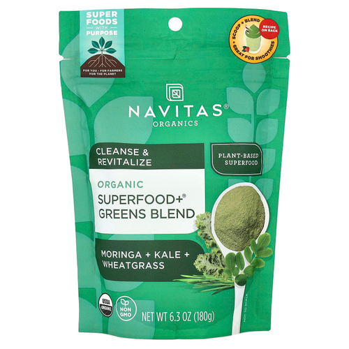 Navitas Organics, Органическая смесь зелени Superfood + ®, 180 г (6,3 унции)
