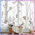 Фотообои детские Лесные животные 300х270 см Luxury Walls AM38303