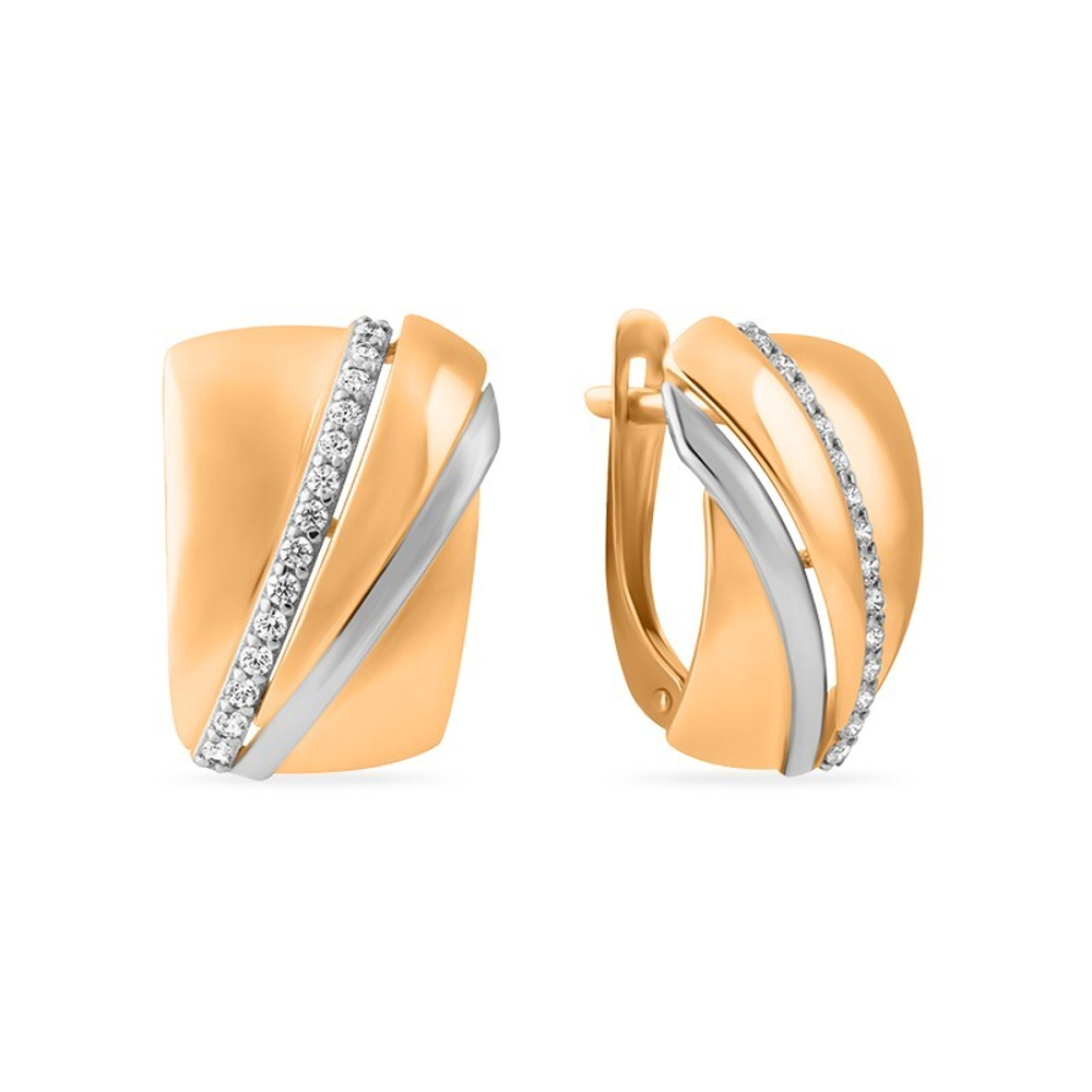 Серьги из золота 585 пробы с Фианит