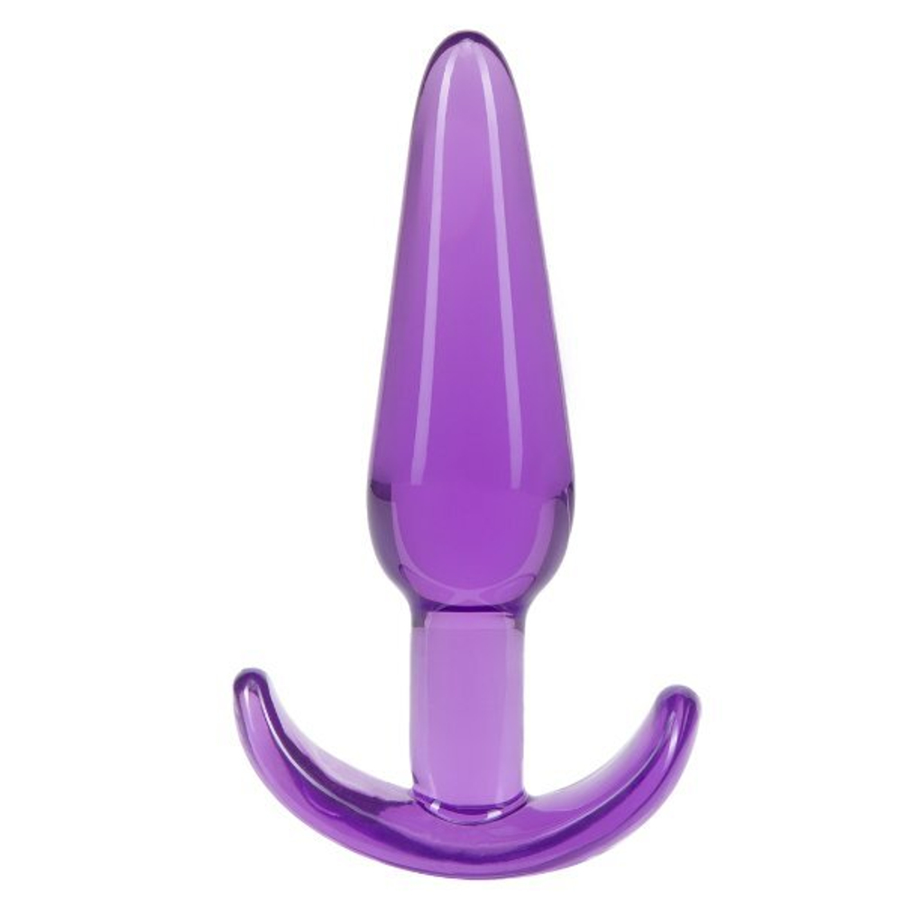 Фиолетовая анальная пробка в форме якоря Slim Anal Plug - 10,8 см.