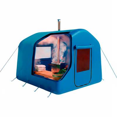 Баня пневмокаркасная 2,4×2,4×2,2 м, из ПВХ, синяя