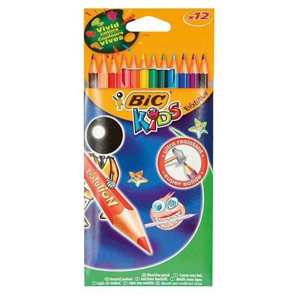 Набор цветн.каранд BIC EVOLUTION 12 цв. шестигранные пластик