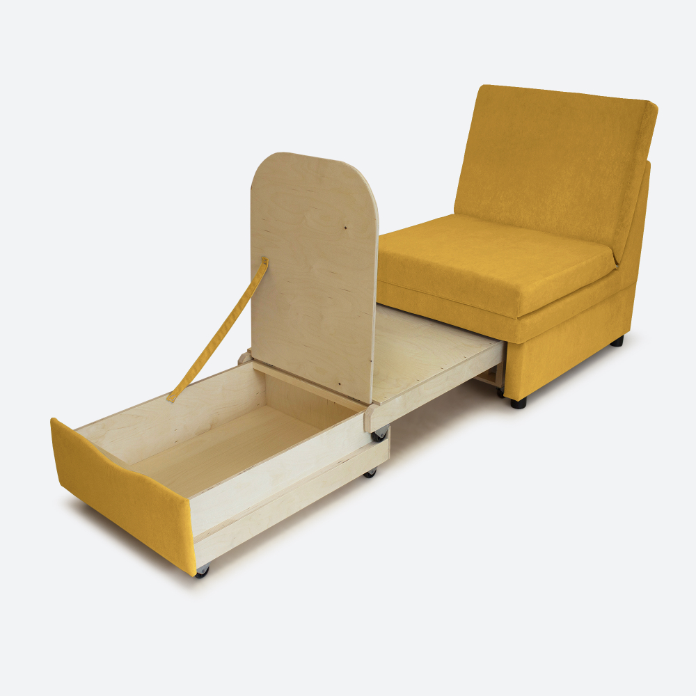 Кресло-кровать "Экономик" 70 см, велюр Dream Yellow