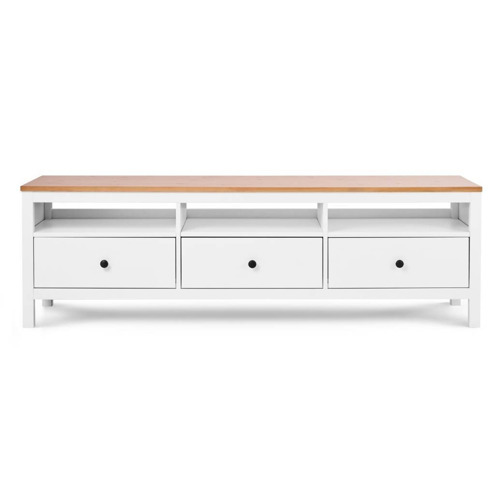 Тумба под ТВ Хемнэс Hemnes/ Кымор, 183х47х57 см, белый/светло-коричневый