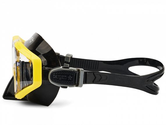 Набор маска+трубка в сумке Sargan Панорама-М черный/желтый