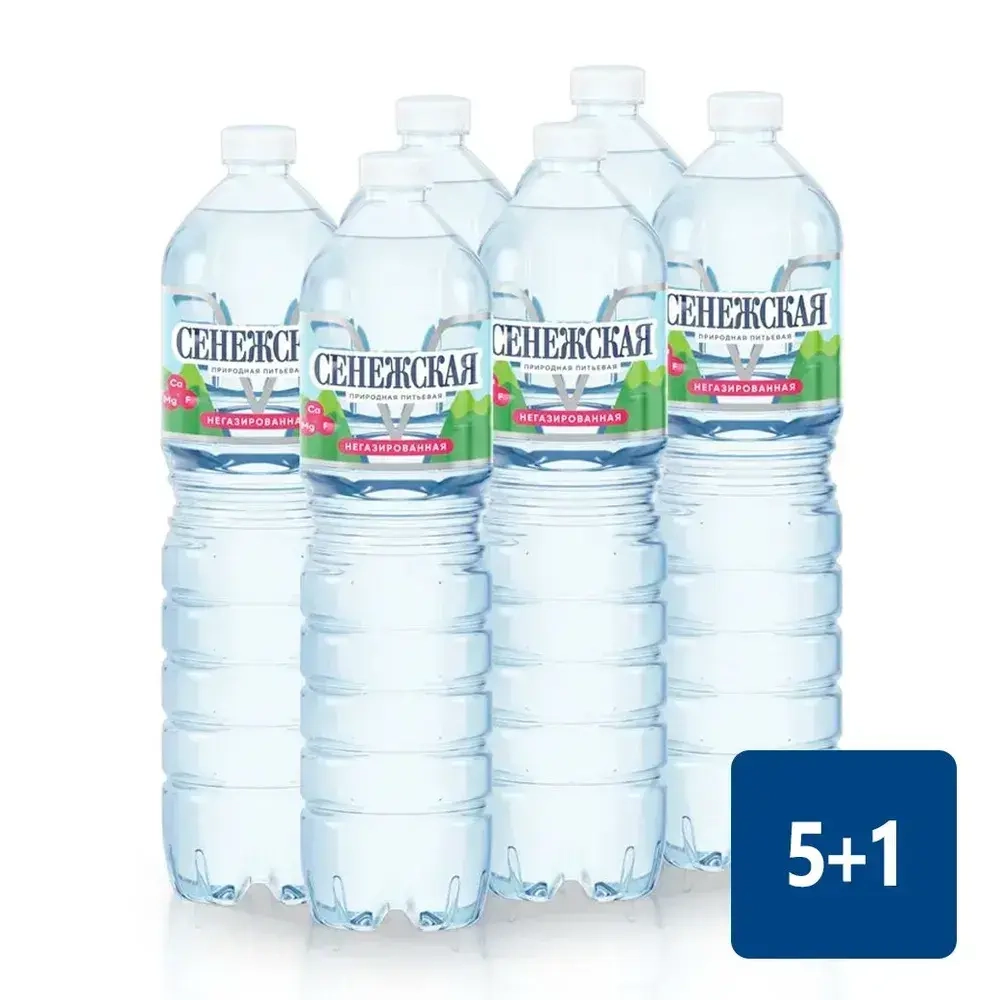 Вода негазированная Сенежская промо-пак, 6 шт х 1,5 л