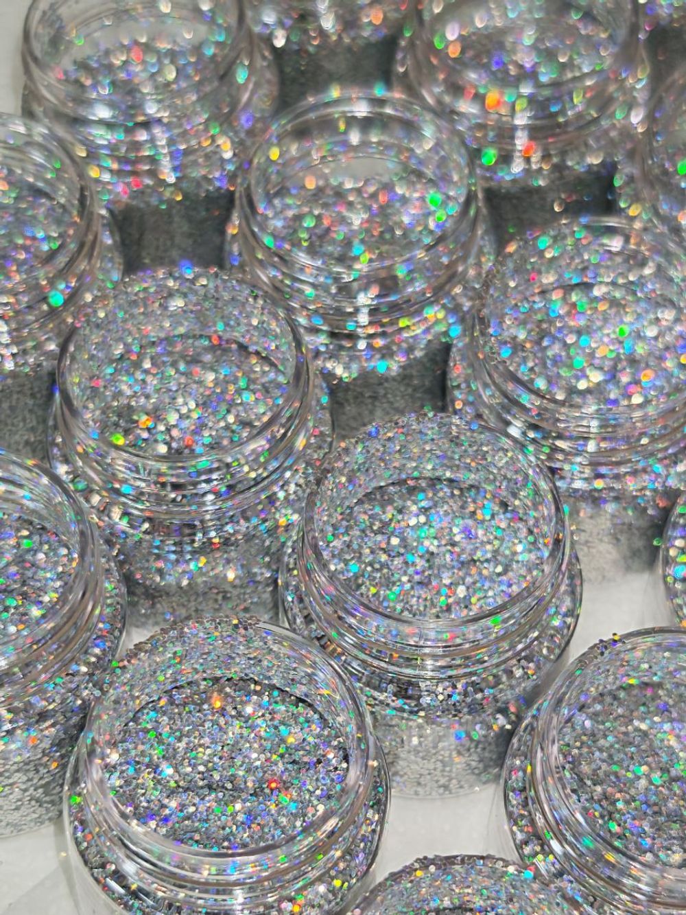 Блёстки Глиттеры 801-06мм - Серебро голографик - универсальные