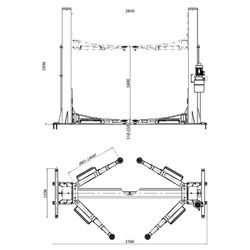 KraftWell (KRW5EA) Подъемник двухстоечный г/п 5000 кг электрогидравлический
