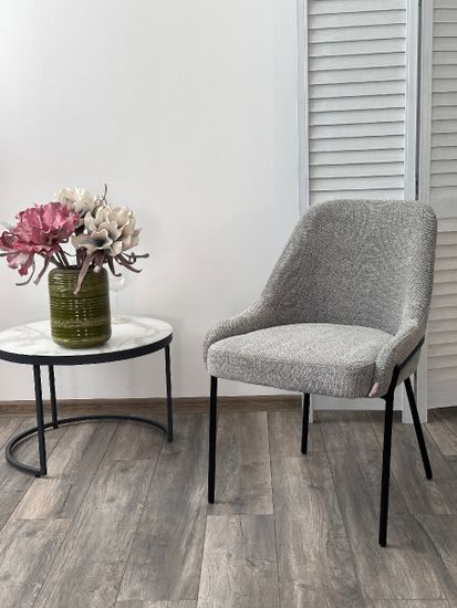 Стул GAVI Garna-018 серый, ткань / черный каркас