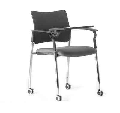 PINKO Кресло с/стол, колеса MH ЧЕРН/СЕРЫЙ/ХРОМ