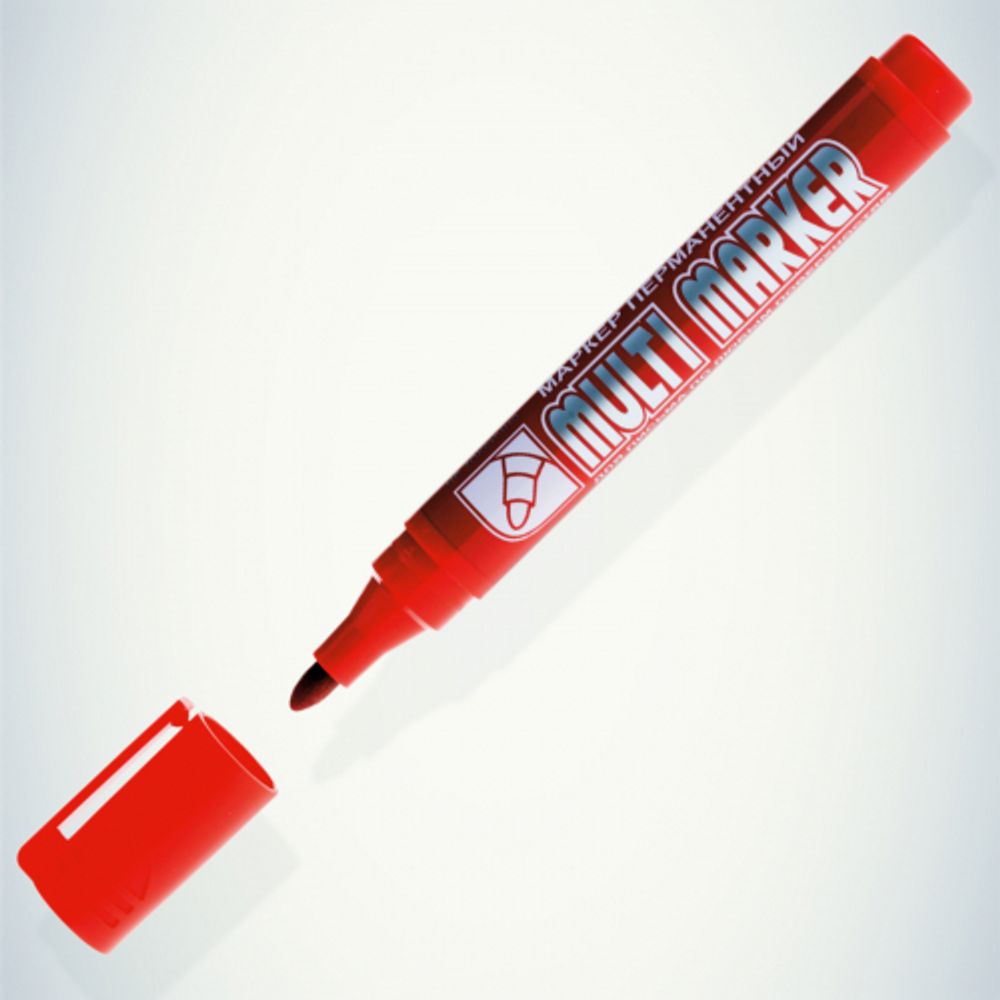 002674 Crown Маркер перманентный MULTI MARKER, КРАСНЫЙ пулевидный 3мм (CPM-800) | Crown