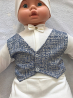 Комплект для мальчика "Жилет" (кофта дл.р., ползунки и шапочка) Артикул: 0302И (Размер: 56)