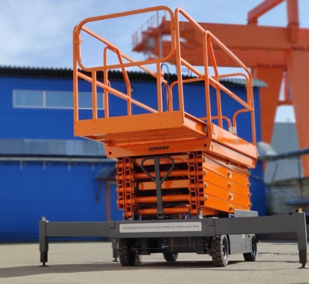 Несамоходный подъемник ножничного типа GROST Tower 500-9 АС с выдвижной платформой 212537