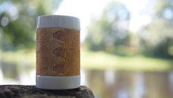 Кружка малая фарфоровая без ручки c берестой и с цитатами Достоевского. Dostoevsky forever.