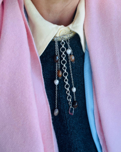 Брошь-булавка. Агат, Жемчуг